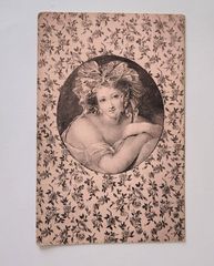 白いヴェールのまなざし 少女 フランス ヴィンテージ ポストカード