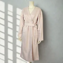 アーバンリサーチアイテムズ URBAN RESEARCH ITEMS　ノーカラー ボタンレス ソフトスウェード ロングラップガウン　ホワイトピンク　レディース