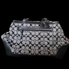 COACH コーチ シグネチャー柄 キャンバス×レザー トートバッグ CA26A(T)6