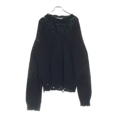 MARNI (マルニ) CREW NECK L/S SWEATER コットン ダメージ クルーネック ニットセーター ブラック GCMG0210A0