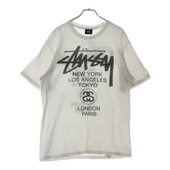 STUSSY (ステューシー) ワールドツアー 両面プリント 半袖Tシャツ カットソー ホワイト