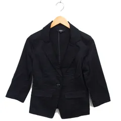 アズールバイマウジー AZUL by moussy テーラード ジャケット コットン 綿 裏地なし スリット M 黒 ブラック /NT18