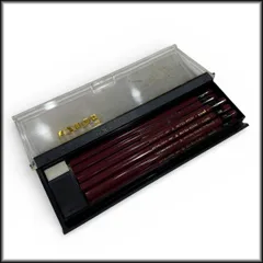 当時物 ◆uni◆三菱 鉛筆 9本 HB 未使用消しゴム付き レトロ