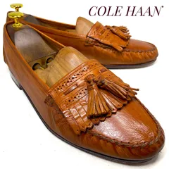 【イタリア製】COLE HAAN コールハーン レザー キルトタッセルローファー 茶 ブラウン 26.5cm　革靴 ビジネスシューズ ドレス カジュアル 本革 本皮 メンズ