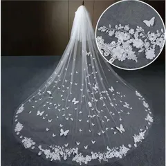 ウェディングベール ロングベール ウェディング ブライダル 美しい刺繍 しなやか ホワイト 結婚式 花嫁