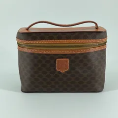 CELINE(セリーヌ)　マカダム柄　バニティ　ハンドバッグ　ブラウン
