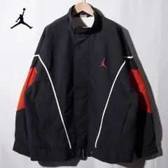 90s 銀タグ ナイキ NIKE エアジョーダン AIR JORDAN ナイロンジャケット XL相当 ブラック レッド ロゴ刺繍 ヴィンテージ Vintage ストリート オーバーサイズ ビッグシルエット  古着 P216