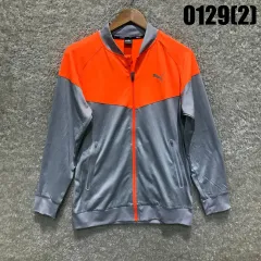 プーマ オレンジ/グレー トラックジャケット m