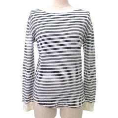 アーバンリサーチ サニーレーベル URBAN RESEARCH Sonny Label 美品 長袖 サーマル カットソー ボーダー F オフホワイト 黒 ブラック ■GY54 A0123