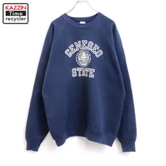 80s USA製 vintage Fruit of the Loom カレッジプリント スウェット トレーナー メンズ 表記XLサイズ