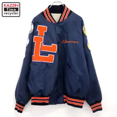 80s USA製 vintage DeLONG ワッペンカスタム ナイロン スタジャン メンズ 表記Lサイズ