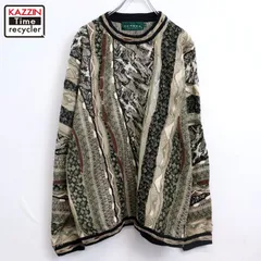 90s vintage TUNDRA 3D ニットセーター メンズ 表記Lサイズ