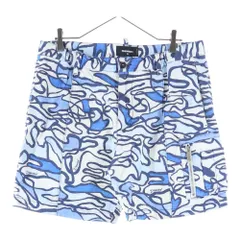 DSQUARED2 (ディースクエアード) 15SS カモ柄 迷彩 デニム ハーフパンツ ショーツ ホワイト/ブルー S74MU0364 S43465