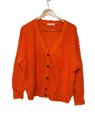  RODEO CROWNS ロデオクラウンズ　ニットカーディガン　レディース　オレンジ　フリーサイズ【Z1748】
