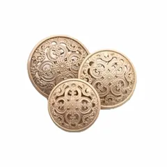 【数量限定】10個の中空金属ボタン黒銀金ボタン円形装飾ボタン、衣類縫製部品用