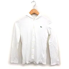 ラコステ LACOSTE 国内正規品 ニット カーディガン フード付き ロゴマーク コットン 綿 38 ホワイト 白 /FT29