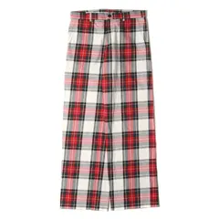 DRIES VAN NOTEN ドリスヴァンノッテン パンツ レッド グリーン オフホワイト サイズ:48  タータンチェック コットン ワイド パンツ | ボトムス ズボン【メンズ】【中古】のサムネイル