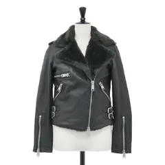 ALLSAINTS オールセインツ ジャケット ブラック 黒 サイズ:UK6(S) | ラムレザー フェイクファー ライダースジャケット / HIGGENS LUX BIKER ショート丈 ダブル | アウター ブルゾン 上着【レディース】【中古】