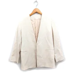 ドレステリア DRESSTERIOR ノーカラージャケット シルク オープン 無地 ライトベージュ /FT39