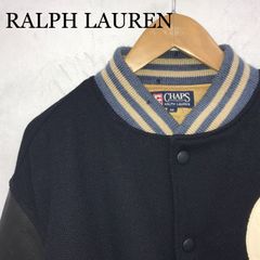 CHAPS RALPH LAUREN ビッグロゴ刺繍 袖レザースタジャン - メルカリ