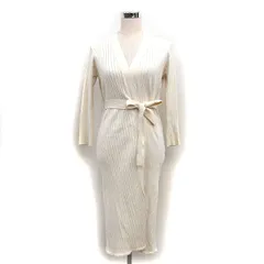 ミラオーウェン Mila Owen ロング カーディガン ニット リブ ハイゲージ リボン コットン 綿 長袖 0 オフホワイト /NT28