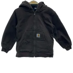Carhartt　アクティブジャケット　フード　フルジップ　無地　ダック地　ワンポイント　アメカジ　キッズ　古着