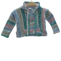 メキシカンパーカー　プルオーバー　トップス　ボーダー　フロントポケット　キッズ　古着