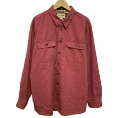 L.L.Bean　ワークシャツ　長袖　トップス　レギュラーカラー　胸ポケット　無地　アウトドア　古着