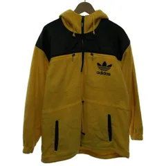 adidas　フリース　80s vintage　80年代　OLD　ジャケット　フルジップ　フード　切替　ワンポイント　トレフォイル　刺しゅう　デサント製　AA-5179　日本製　スポーツ　古着