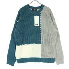 未使用 AZUL by moussy アズールバイマウジー クレイジーパターン 長袖 セーター M グレー メンズ 古着