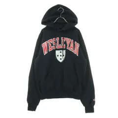 Champion チャンピオン 00s カレッジプリント 長袖 スウェットパーカー S ブラック メンズ 古着