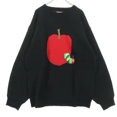 美品 graniph グラニフ world of ERIC CARLE エリックカール コラボ はらぺこあおむし キャラクター刺繍 長袖 ニット M ブラック メンズ 古着