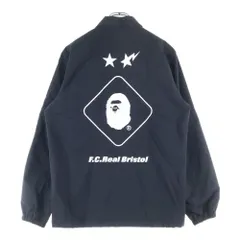 A BATHING APE (アベイシングエイプ) ×F.C.R.B.F.C.Real Bristol COACH JACKET エフシーレアルブリストル ロゴプリント コーチジャケット ブラック 001LJF231903X