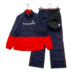中古 レディース ルコックスポルティフ le coq sportif レインウエア L 紺 ネイビー 2WAY 上下 収納袋付き