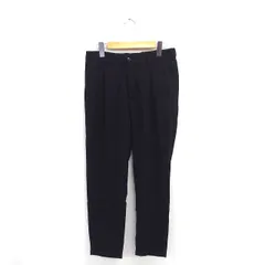 グリーンレーベルリラクシング ユナイテッドアローズ green label relaxing テーパード タック ロング パンツ 厚手 ウール混 S 黒 ブラック /TT