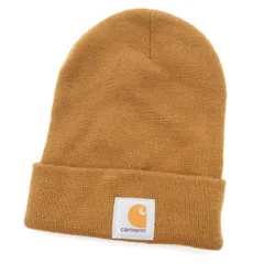 美品 Carhartt カーハート A18 ビーニー ニットキャップ ブラウン ユニセックス メンズ 古着