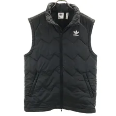 adidas アディダス トレフォイルロゴ 中綿ベスト O ブラック メンズ 古着