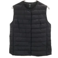 UNIQLO ユニクロ ウルトラライト ダウンベスト L ブラック 収納袋付き レディース 古着