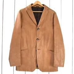 ユナイテッドアローズ UNITED ARROWS BLUE LABEL 3つボタン シングル レザージャケット L ブラウン 1222-204-0570 / 6TA013 【送料無料】【中古】【メンズビジネス】202601