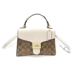 COACH (コーチ) ペッパー サッチェル シグネチャー キャンバス 2WAY バック ハンドバック ショルダーバック ブラウン C1325