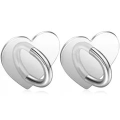 【送料無料】VEAGIA キーリングハンガー キーリング スマホリング チャーム2個セット メタル製携帯電話チェーン (ハート型シルバー)