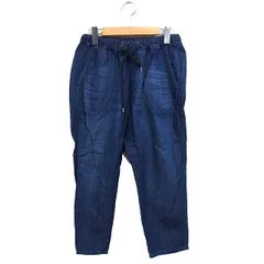 サニークラウズ Sunny Clouds デニム イージー クロップド パンツ 綿麻 L ネイビー 紺 /FT17