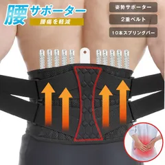 腰サポーター 未使用 腰用ベルト 2重ベルト 10本スプリングバー搭載 ズレ落ちしない コルセット 改善 女性 男性 高齢者 背筋 腰用ベルト くびれ 腰椎サポーター support22