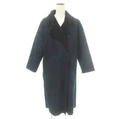 ナノユニバース nano universe 美品 スエード ボアコート 38 Mサイズ 紺 ネイビー ■TC