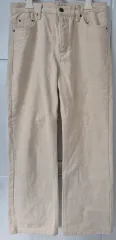 アイボリーベージュ デニムパンツ ワイド ストレートパンツ 27/55반まで 新品
