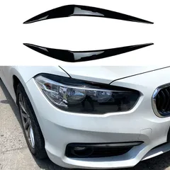 【送料無料】BMW 1シリーズ(1 Series) F20 後期 118i/120i 2015～2019年式 対応 ヘッドライト用 アイライン(眉) カバー/ステッカー 外装ABS 貼付タイプ キズ隠し ドレスアップ カラー選択 ピアノブラック/カーボン調