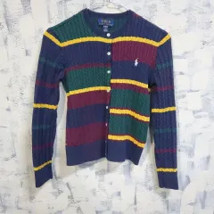 ポロラルフローレン キッズ マルチ ストライプ カーディガン XL