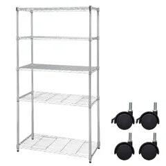 【送料無料】アイリスオーヤマ メタルラック 本体 キャスター付 幅91×奥行46×高さ178.5cm 5段 耐荷重60kg ポール径25mm スチールラック サビに強い 防サ