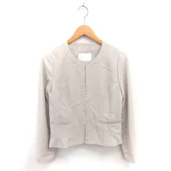 ナチュラルビューティー NATURAL BEAUTY ノーカラー ジャケット 総裏地 薄手 40 ライトベージュ 薄茶 /TT