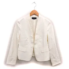 アンタイトル UNTITLED ノーカラー ジャケット アウター 総裏地 コットン 綿 無地 2 オフホワイト /NT34